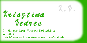 krisztina vedres business card